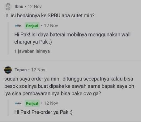 Pre order mobil Tesla malah tuai banyolan warganet. (Facebook/Deny Eko)