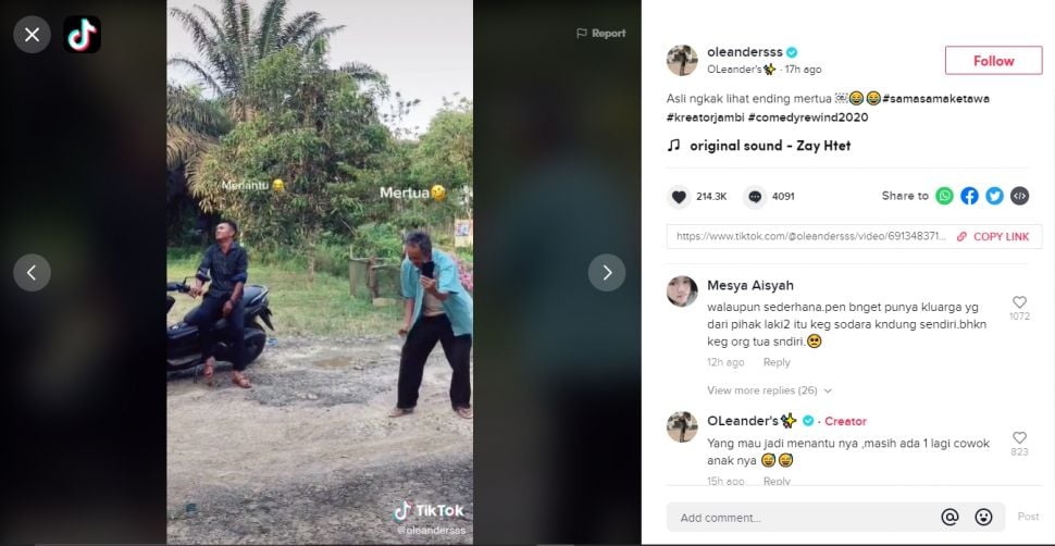 Viral Mertua TikTok-an Bareng Menantu (TikTok).