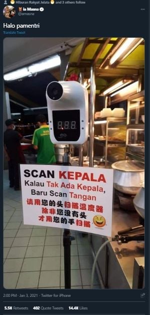 Viral! Demi Terapkan Protokol Kesehatan, Restoran Ini Beri Pesan Menohok ke Pelanggan. (Twitter/@amasna)