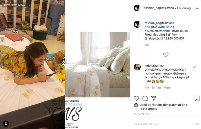 Nagita Slavina pakai sprei seharga belasan juta. (Instagram/@fashion_nagitaslavina)