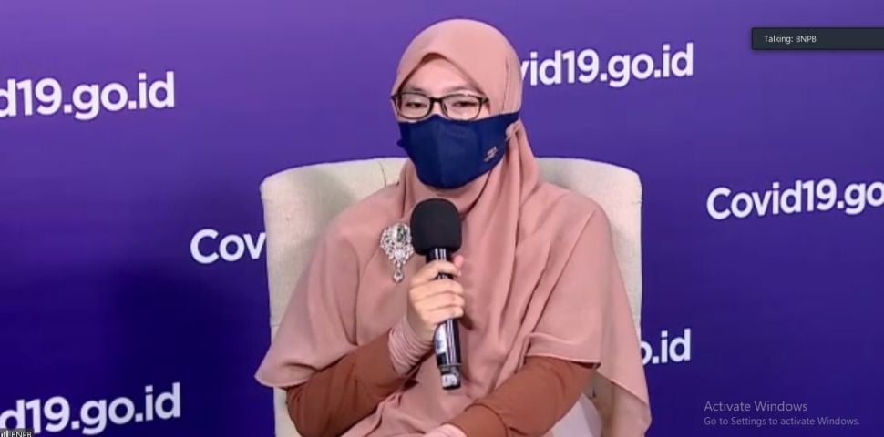 Ketua Bidang Data dan Teknologi Informasi Satgas Covid-19, Dr. Dewi Nur Aisyah. (webinar BNPB)