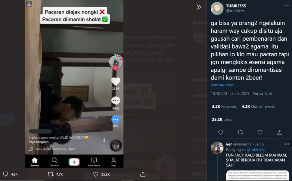 Viral Pasangan Pacaran Langsung Ciuman Usai Salat Jemaah, Panen Hujatan (Twitter).