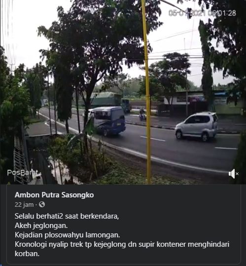 Detik-detik kecelakaan truk bikin ngeri.(Facebook)