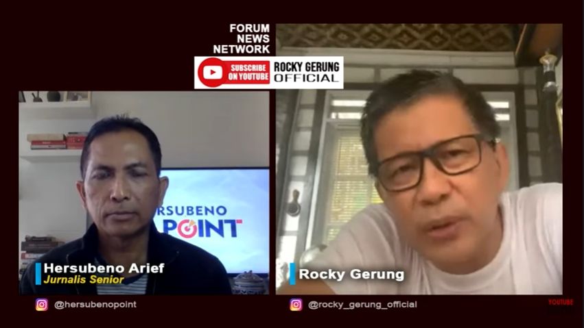 Rocky Gerung mengomentari Abu Janda yang disebutnya menghina Natalius Pigai (YouTube/RockyGerungOfficial).