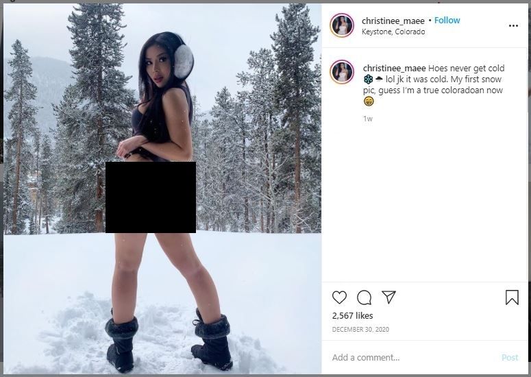 Model Playboy Nekat Foto Seksi di Tengah Salju (instagram.com/christinee_maee)