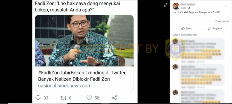 Fakta Fadli Zon ngegas sebut punya hak menyukai bokep (Turnbackhoax.id)