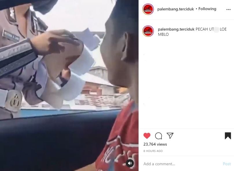 Viral pemobil ditilang malah modus ke polwan. (Instagram)