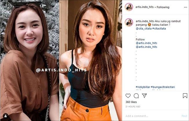 Cita Citata rambut panjang vs pendek, mana favorit warganet? (Instagram/@artis.indo_hits)