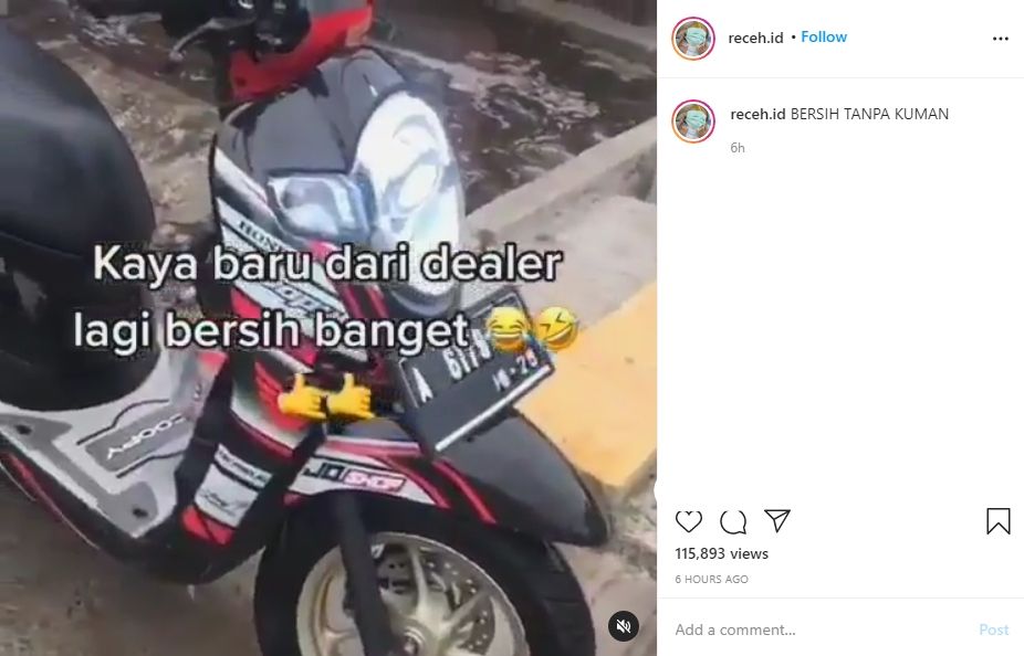 Cuci motor ekstrem. (Instagram)