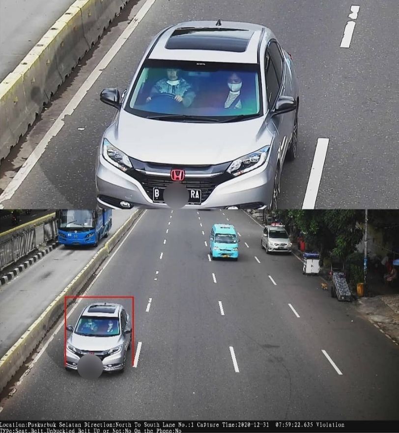 Pemilik mobil HR-V kena tilang karena plat nomornya diduplikat orang lain. (Facebook/Billy Sudiro)