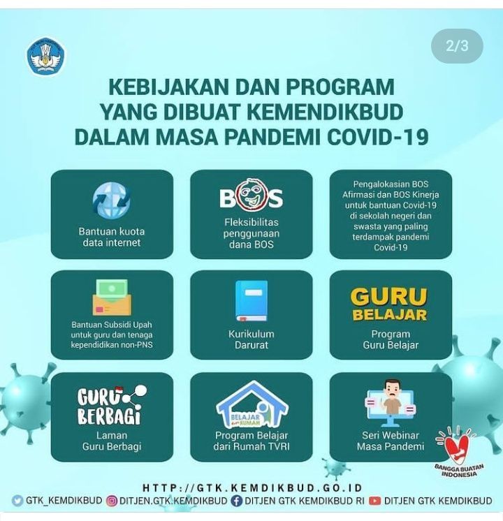 Kebijakan Kemdikbud di Masa Pandemi (Sumber: Instagram @ditjen.gtk.kemdikbud)