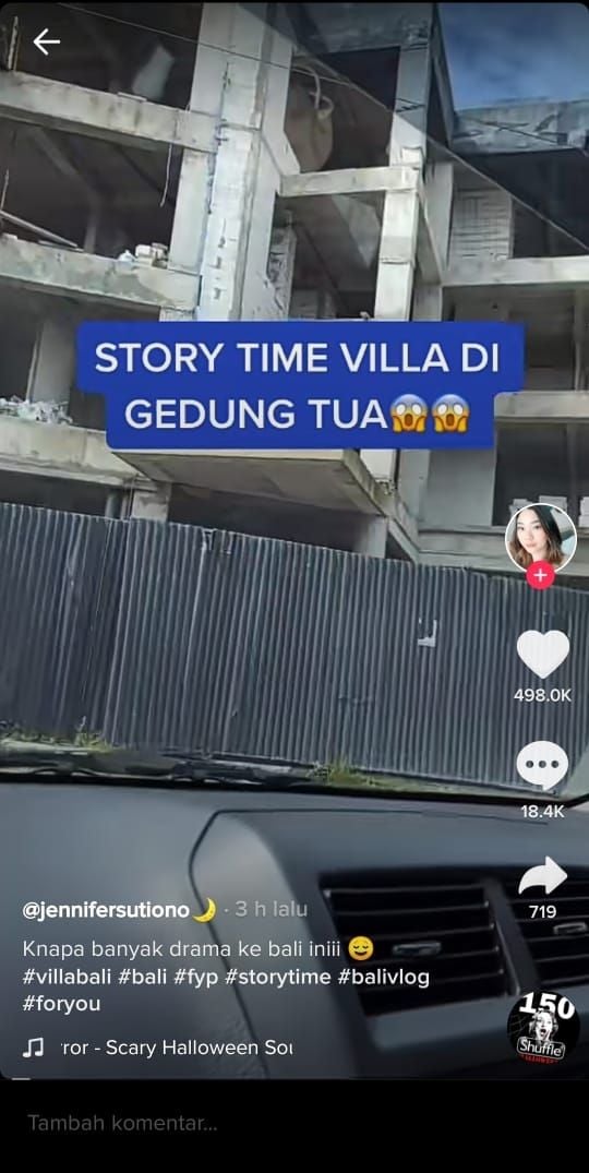 Wanita Ini Kaget Vila yang Didatangi Merupakan Gedung Mangkrak (TikTok @jennifersutionoo)