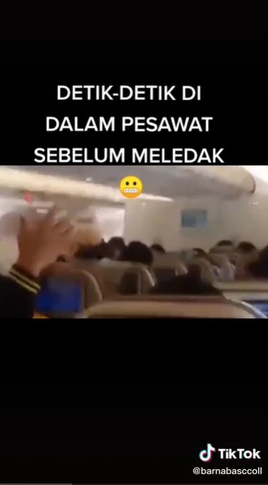 Video yang Disebut-sebut Merekam Suasana Pesawat Sriwijaya Air SJ-182 Sebelum Jatuh (TikTok).