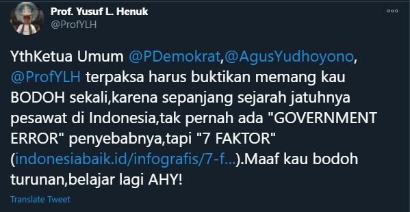 Guru Besar USU Sebut AHY Bodoh Sekali (Twitter).