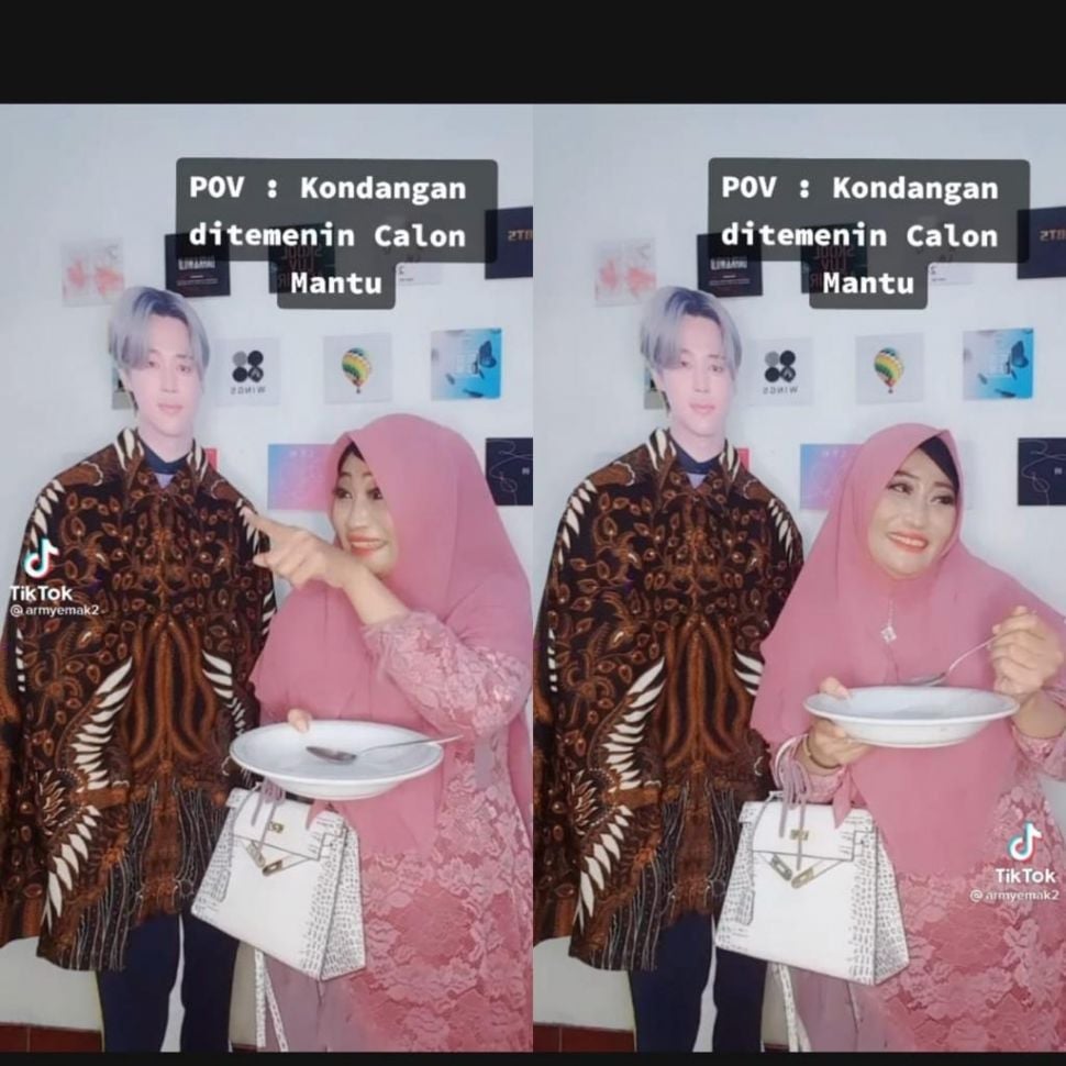 Emak Halu Jadi ARMY, Halu Ajak Jimin BTS Kondangan (TikTok/)