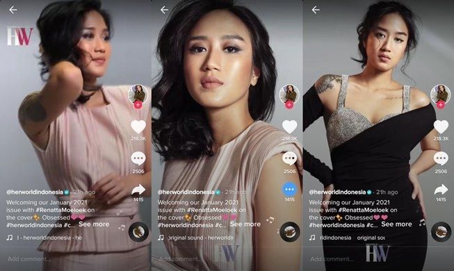 Chef Renatta tampil mempesona jadi sampul majalah perempuan. (TikTok/@herworldindonesia)