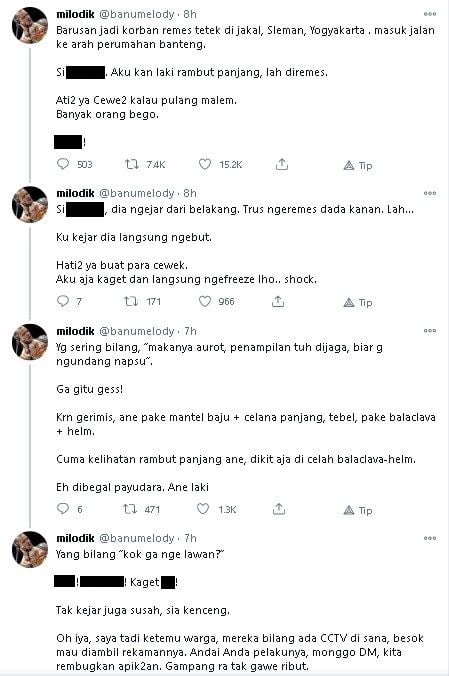 Utas laki-laki jadi korban begal payudara di Sleman - (Twitter/@banumelody)