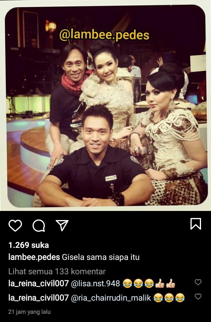 Unggahan soal Gisel dan Nobu [Instagram/@lambee.pedes]