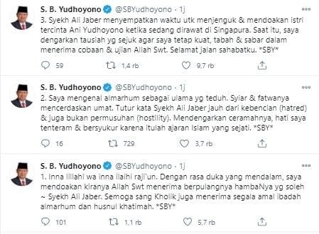 SBY kenang Syekh Ali Jaber (Twitter/sbyudhoyono)