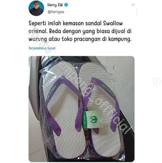 Sandal Swallow versi orisinal (instagram.com/tante_rempong_offficial)