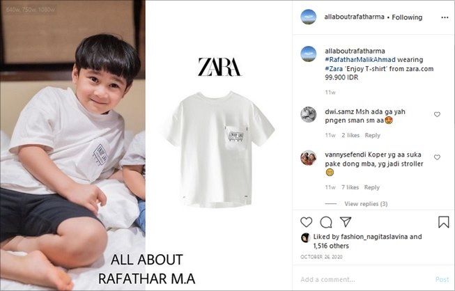 Koleksi baju murah Rafathar, ada yang harganya tak sampai Rp80 ribu. (Instagram/@allaboutrafatharma)