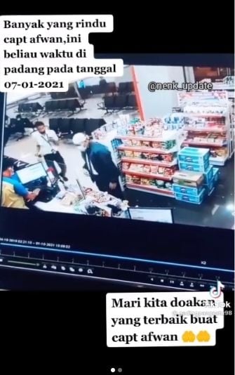 Menyentuh Hati, Viral Rekaman CCTV Kapten Afwan Pernah Traktir Kru Bandara. (Instagram/@nenk.update)