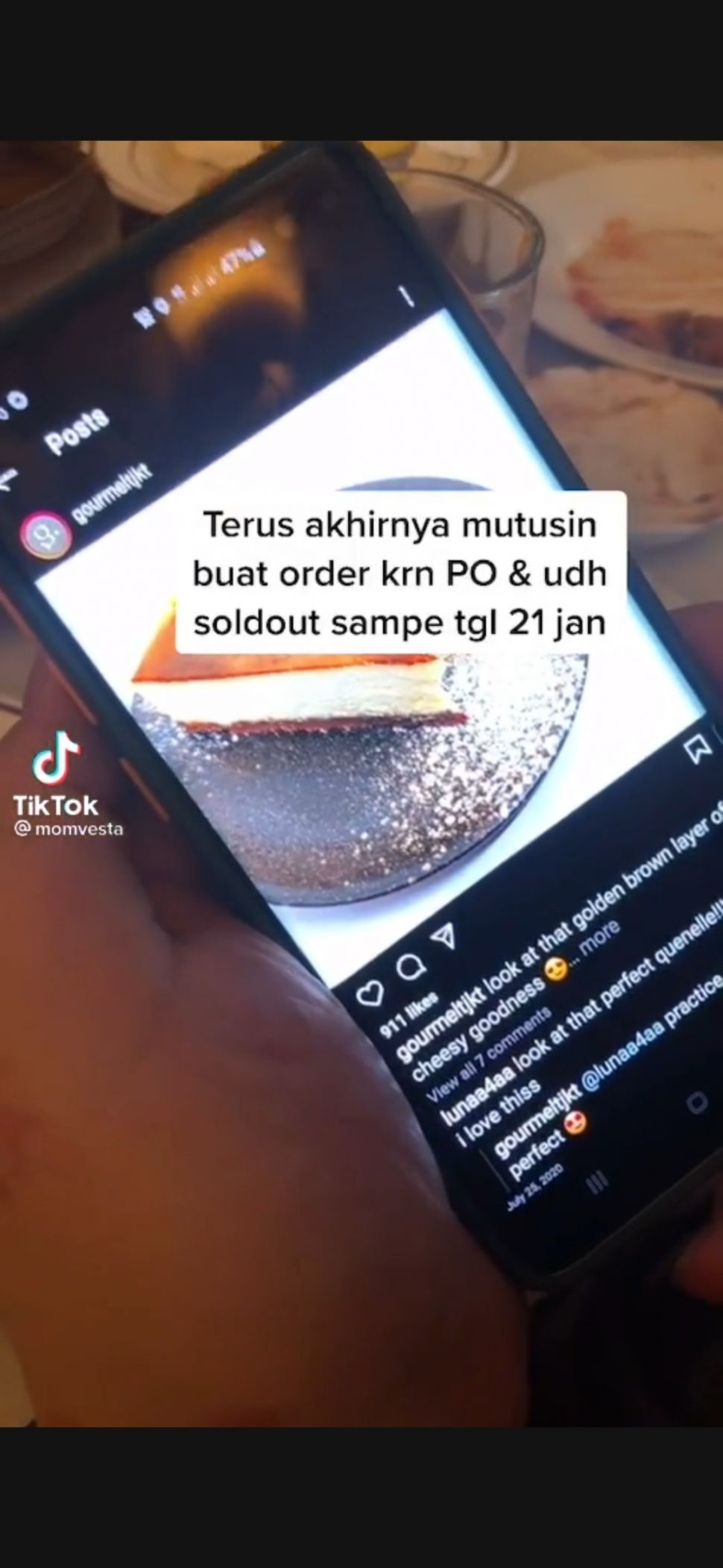 Viral Video Beli Cheese Cake Rp 95 Juta. (TikTok)