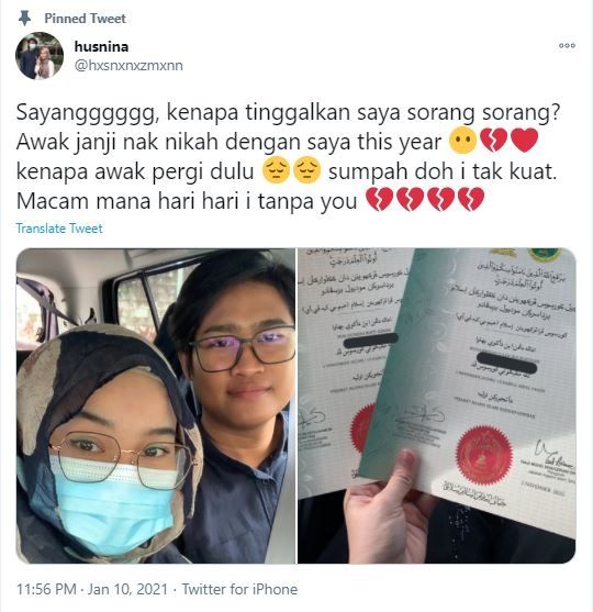 Wanita Kehilangan Calon Suami Selamanya Setelah Bertemu (twitter.com/hxsnxnxzmxnn)