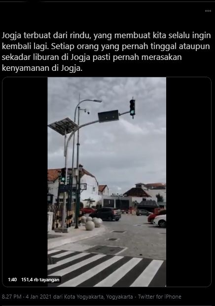 Viral Video Soal Jogja: Istimewa sampai Jam 12, Lewat Tengah Malam Jadi GTA. (Twitter)