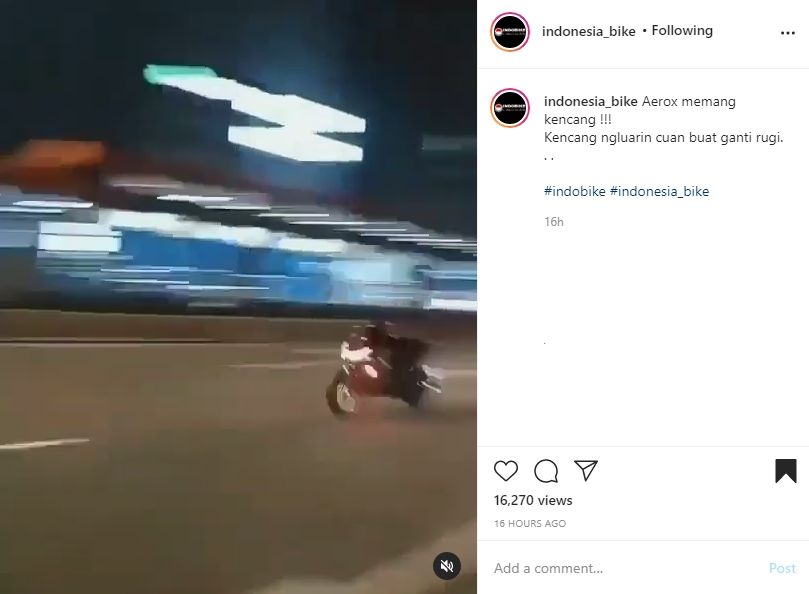 Balapan liar berujung kecelakaan, reaksi penonton bikin gagal fokus. (Instagram)