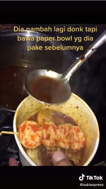 Pembeli suki minta tambah tanpa ganti mangkuk (TikTok @sukiespress)