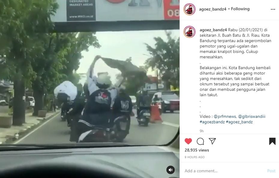 Aksi geng motor bikin resah. (Instagram)