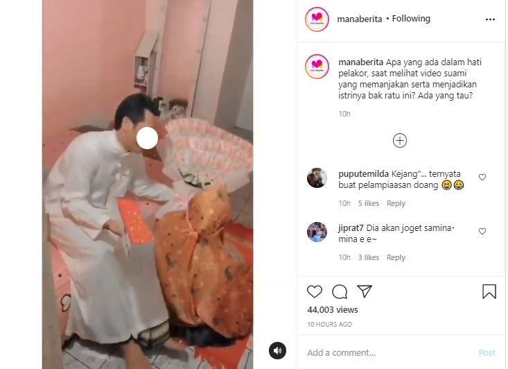 Video suami beri kejutan istri. (Instagram/manaberita)