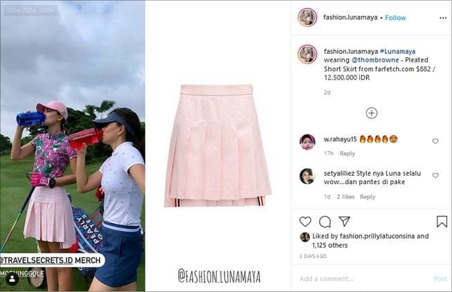 Pakai rok mini Rp12 Juta, gaya Luna Maya main Golf kembali bikin jatuh hati (Instagram/@fashion.lunamaya)