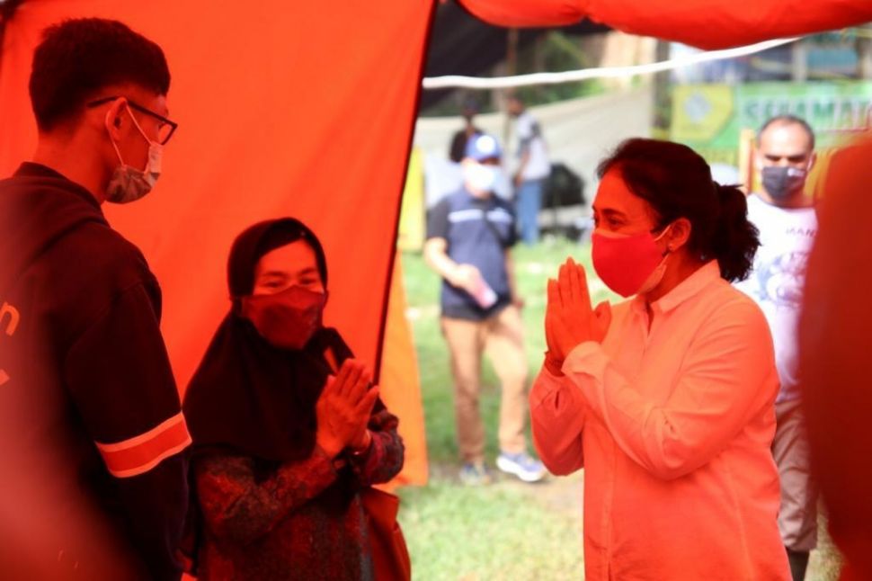 Kementerian Pemberdayaan Perempuan dan Perlindungan Anak (KemenPPPA) membangun Pos Ramah Perempuan dan Anak (PRPA) di daerah terdampak bencana longsor di Cimanggung, Sumedang, Jawa Barat. (Dok: Kementerian Pemberdayaan Perempuan dan Anak)