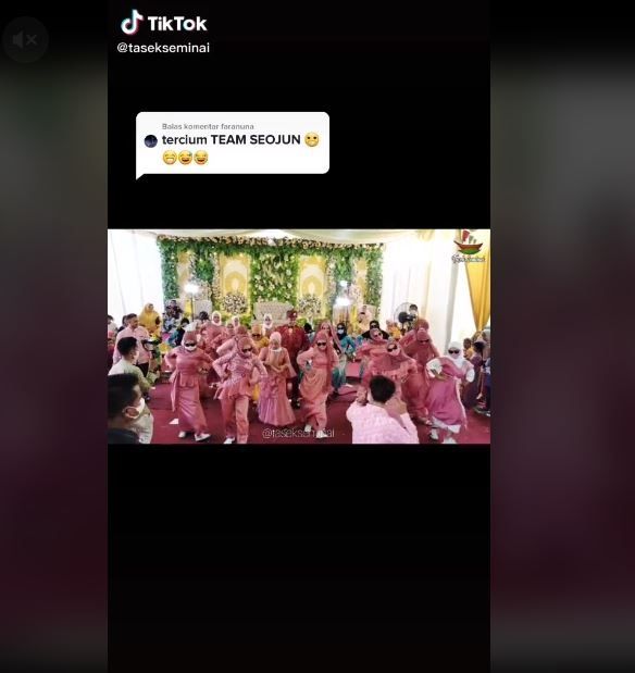 Viral Flashmob ala TikTok saat Resepsi Pernikahan (tiktok.com/@tasekseminai)