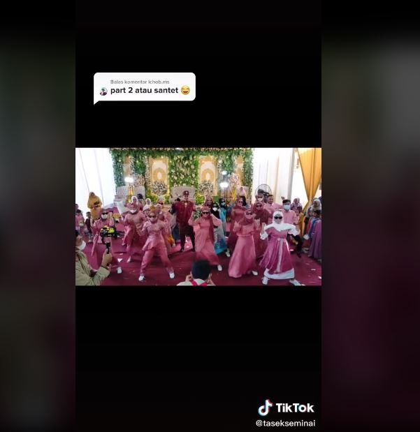 Viral Flashmob ala TikTok saat Resepsi Pernikahan (tiktok.com/@tasekseminai)