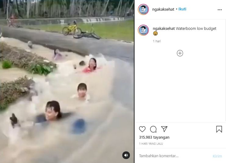 Viral Waterboom Low Budget (Instagram/ngakaksehat).
