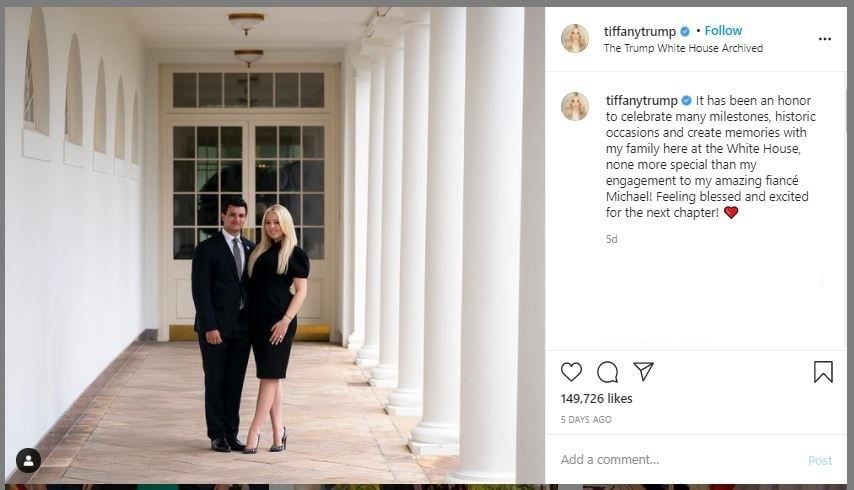 Tiffany Trump Bertunangan dengan Michael Boulos (instagram.com/tiffanytrump)