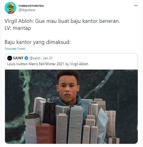 Sweter Gedung Kantor Koleksi Louis Vuitton (twitter.com/tbputera)