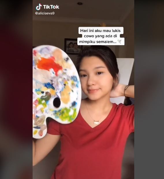 Viral Wanita Lukis Pria dalam Mimpi (tiktok.com/@aliciaeva9)