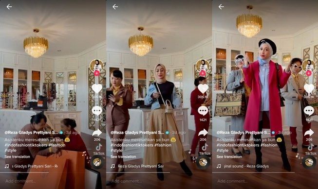Dokter Reza Gladys pamer koleksi baju mewah. (TikTok/@rezagladys)