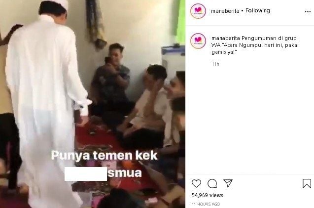 Cowok diminta datang pakai gamis endingnya meringis.(Instagram/@manaberita)