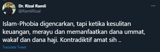 Rizal Ramli soal Sri Mulyani memakai dana wakaf (Twitter/RamliRizal).