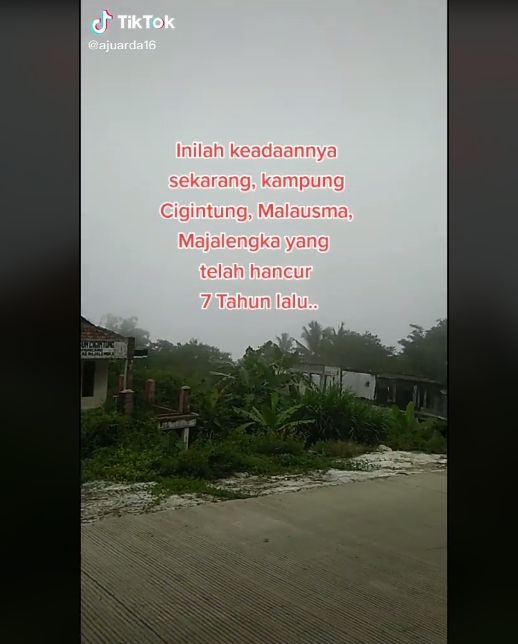 Video kondisi terkini 'kampung mati' Cigintung. (TikTok/ajuarda16)