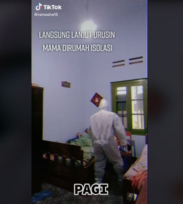 Video rutinitas nakes sepulang kerja. (TikTok/ramasha15)