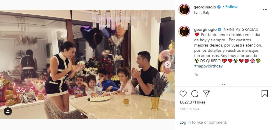 Georgina Rodriguez ulang tahun, Cristiano Ronaldo rayakan dengan sederhana. (Instagram/georginagio)