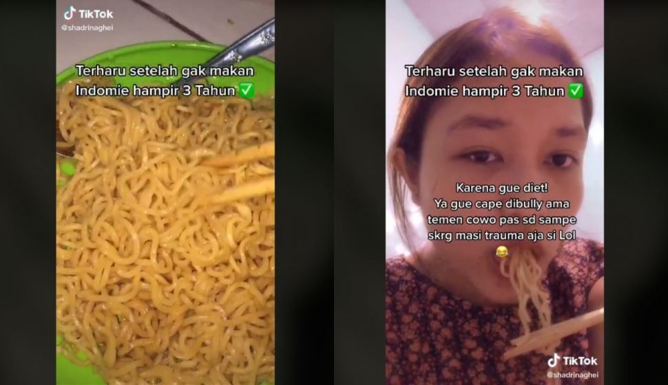 Curhat Perempuan 3 Tahun Nggak Makan Mi Instan (tiktok.com/@shadrinaghei)