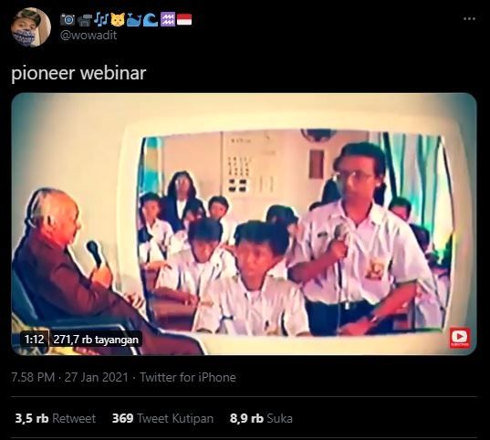 Viral video Soeharto berdialog dengan siswa SMP. (Twitter)