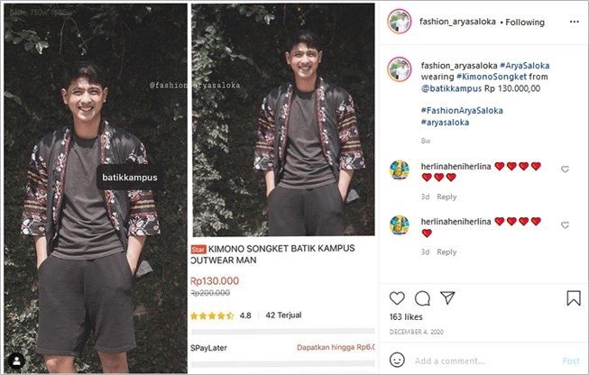 Koleksi baju Arya Saloka yang harganya di bawah Rp200 ribu. (Instagram/@fashion_aryasaloka)